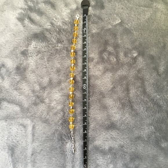 Sterling Silver Yellow Crystals Bracelet - Picture 6 of 6